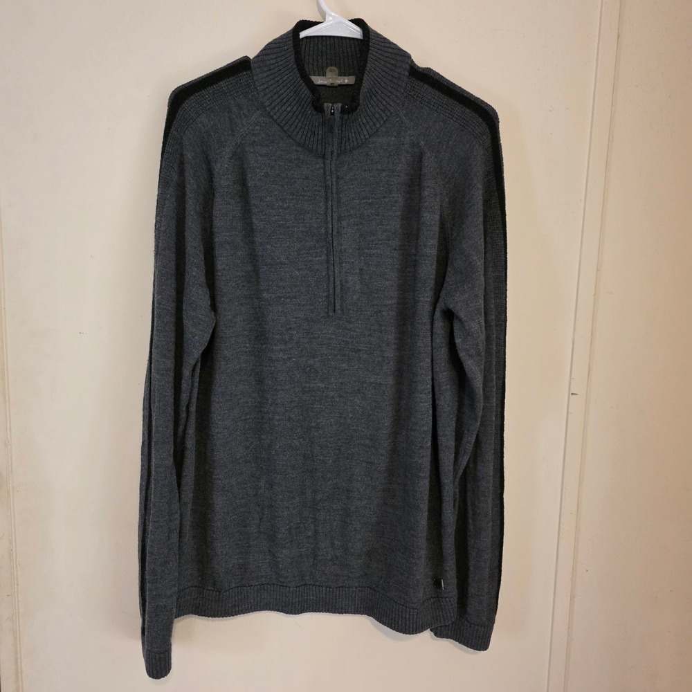 Smartwool Mens Quarter Zip Sweater Size XL Gray Merino Wool Blend Outdoor